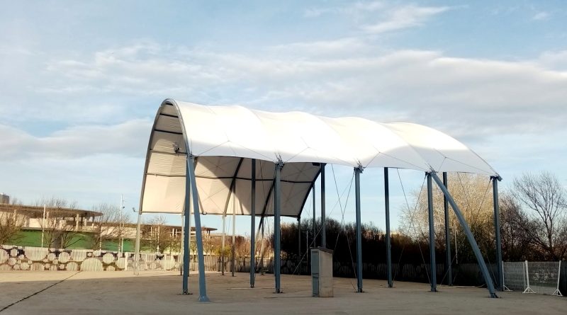 La nuevas lonas del Anfiteatro de Expo